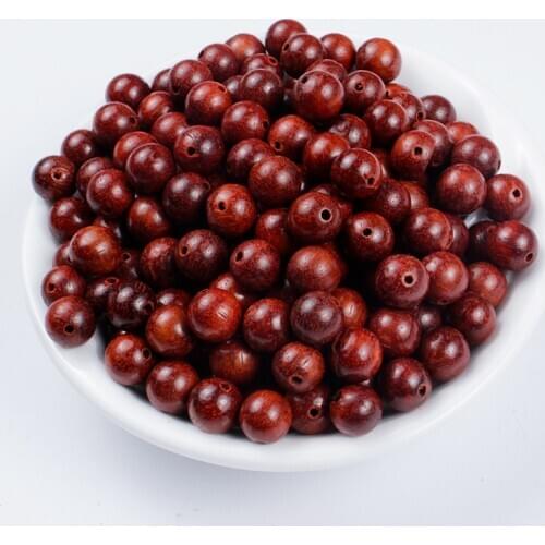 50/100/150/200Pcs Natural Wood Beads 8mm Red Round Loose Beads For Jewelry Making DIY Bracelet Necklace Beaded Accessories