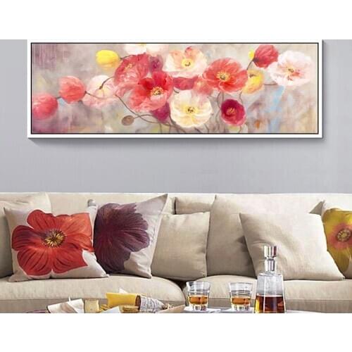 5D DIY Diamond Painting Colorful Ink Flower Cross Stitch Canvas Drill Diamond Embroidery Needlework Full Round Rhinestone Mosaic