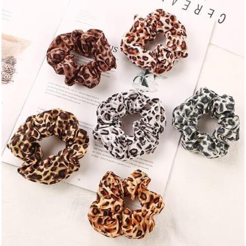 6Pcs/Lot New Women Leopard Print Rubber Bands Ponytail Accessories Girls Hair Ring Headwear Elastic Hair Rope Female Scrunchie