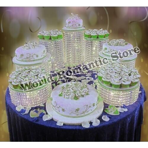 7pcs big size acrylic cake stand Party Props Table Centerpiece wedding cake display cupcake holder Party Props
