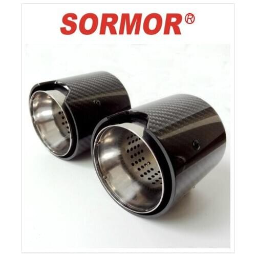 AccessorExhaust Tips for b mw muffler with polishing stainless steel and glossy carbon fiber straight edge Easy installation