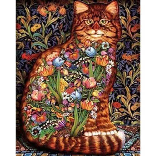 5D DIY Diamond Mosaic Flowers Cats Handmade Diamond Painting Cross Stitch Kits Diamond Embroidery Patterns Rhinestones Arts
