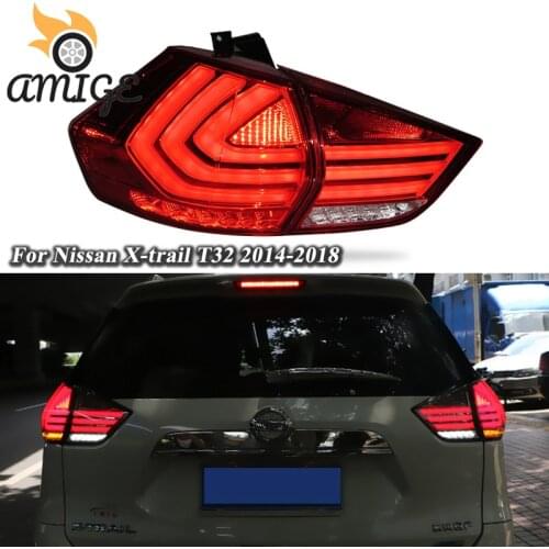 AMIGE LED Tai Light Bumper Lights For Nissan X-trail T32 2014 - 2018 Rear Running Light Brake Reverse Turn Signal Lamps