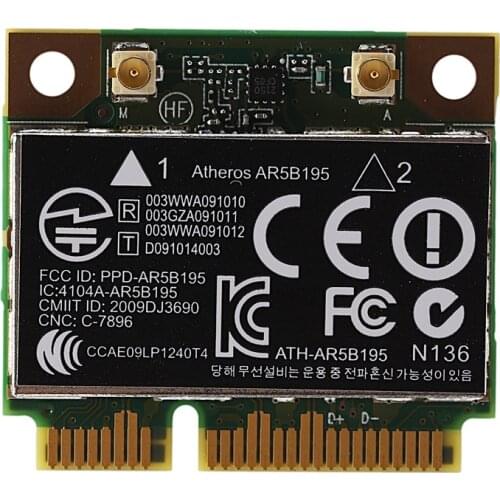 AR9285 AR5B195 150M+BT3.0 Half Mini PCI-E Wireless Card SPS:593127-001 592775-001 for 430 431 435 436 4530S