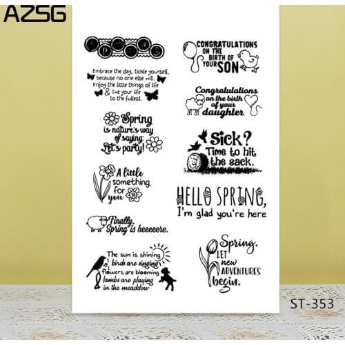 AZSG Joyful Animals Enjoy Spring Clear Stamps/Seals For DIY Scrapbooking/Card Making/Album Decorative Silicone Stamp Crafts