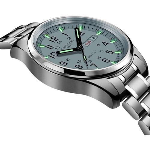 Reloj Hombre 2020 CARNIVAL New Luminous Watch Men Military Mens Watches Top Brand Luxury Waterproof Quartz Wristwatch Male Clock