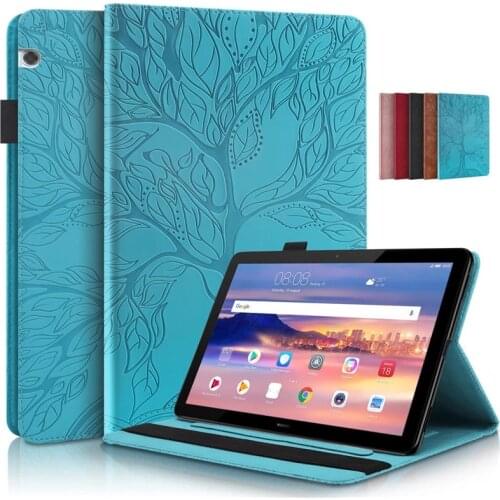 3D Tree Embossed for Huawei MediaPad Media Pad T5 10 Case Cover Flip Stand Case for Tablet Huawei MediaPad Media Pad T5 T 5 10.1