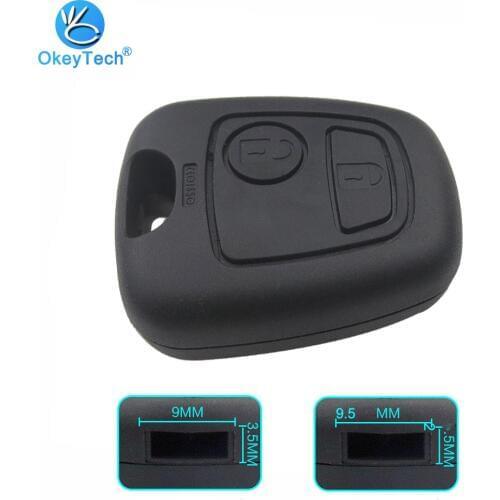 OkeyTech 100% High Quality 2 Button Remote Key Shell Cover Case Fob for Peugeot 107 206 207 306 307 406 407 For Citroen C1 C4