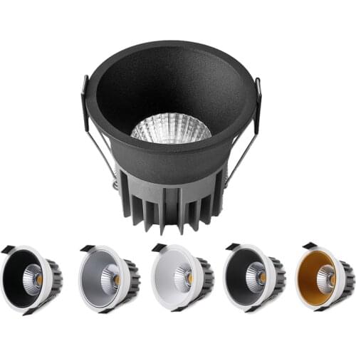 Dimmable Cob Led Anti-Glare Recessed Downlights Light 7W 9W 12W 15W Led Ceiling Spot Ac220v Lights Living Lights For Room Hotel