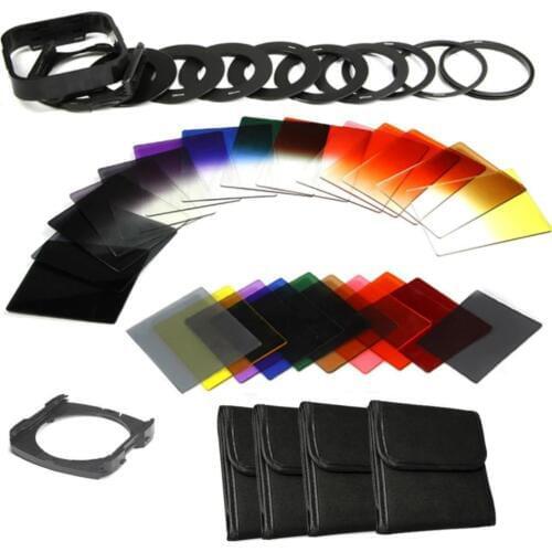 Zomei 40in1 Camera Filtro Neutral Density Full Kit Gradient Color Square ND filter Cokin P Holder Hood Adapter Rings for DSLR