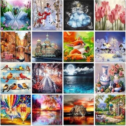 GATYZTORY Diamond Painting Full Square Animal Home Decoration Mosaic Birds Embroidery Flower Diamond Art