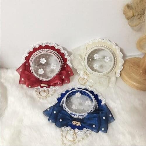 Mesh Hollow Lace Lolita Hairpin Top Hat Side Clip Headdress Girl Cosplay Costume Accessories D762