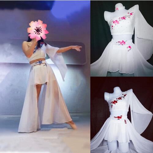 Hip Hop Costume For Woman Sexy Bikini Tassel Feather Skirt Drill Clothes Pole Dance Clothing Stage Performance Clothes DQS6042