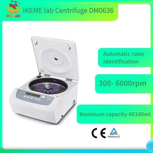 Low-Speed Centrifuge DM0636 Multi-Purpose Clinical Centrifuge Machine 300-6000rpm Max. Capacity 100ml * 4 Brushless