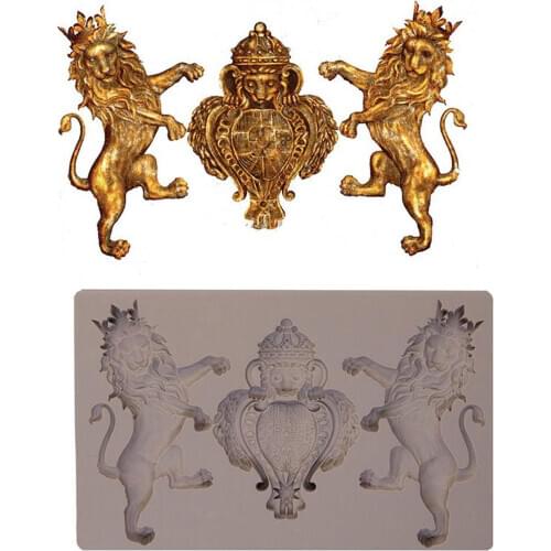 Lion & Relief Silicone Mold Fondant Cake Decorating Mould Sugarcraft Chocolate Baking Tool Kitchenware For Cakes Gumpaste Form