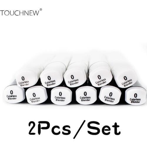 TouchNew 2Pcs Dual Tip Colorless Blender Marker Pen 0# Alcohol Based Marker Pen For Artist School Coloring Sketch Design