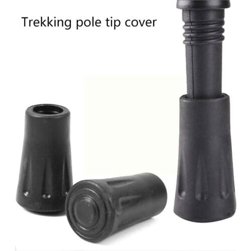 Outdoor Trekking Pole Tip Cover Non-slip Rubber Round Protective Pole Pad Bottom Cover Trekking Tip Cane N8Q6