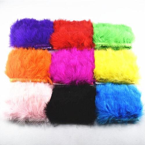 Wholesale 5-10yards Natural fluffy Marabou feather Trims 8-10cm Turkey feathers for crafts DIY skirt dress graft wedding plumes