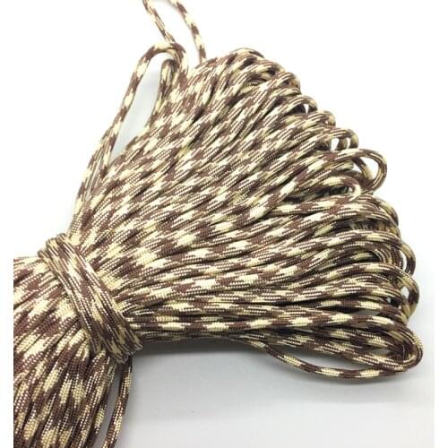 10yds/Lot Mxi color Paracord Bracelets Rope 7 Strand Parachute Cord CAMPING HiKING #Khaki+brown