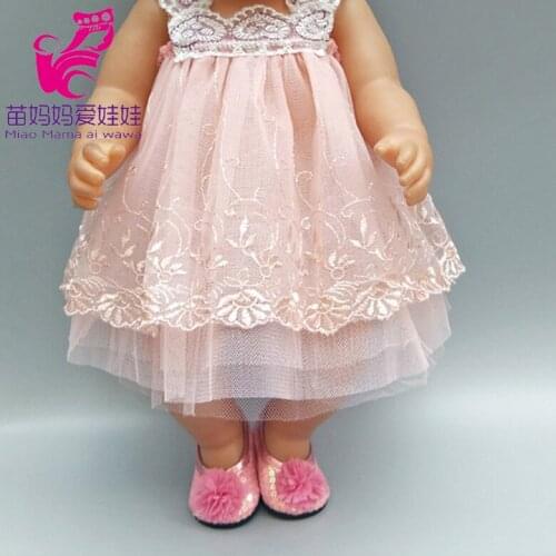 Doll Dress for 43cm Born Baby Doll Clothes Pants Lace Dress with Underwear for 18 Inch Girl Doll Dress