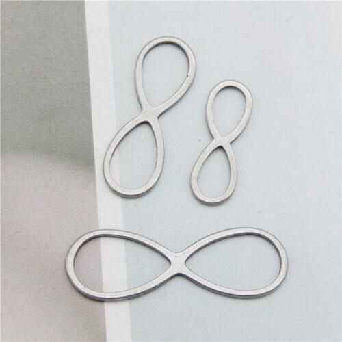 Julie Wang 12PCS Hollow Infinity Symbol Charms Stainless Steel Gold Silver Color Connector Bracelet Jewelry Making Accessory