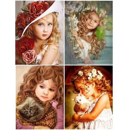 Full Square Diamond Painting 5D Girl Diamond Embroidery Cross Stitch Portrait Home Decoration Diamond Art