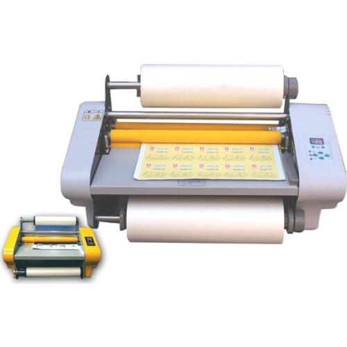 RM-358 Roll Laminating Machine Laminator Film Laminating Machine Hot Cold Mounting Single Double Side Heating Mode Width 380mm