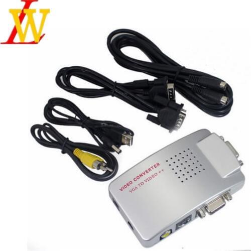 Universal NTSC PAL VGA to TV AV RCA VIDEO Signal Adapter Converter VGA to Video Switch Box Composite for Computer Laptop PC