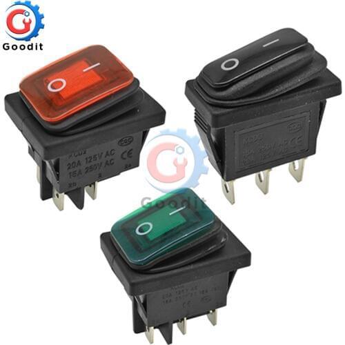 On Off 15A/250V 16A/250V Heavy Duty 3/4/6 pin Sealed Waterproof Car Auto Boat Marine Toggle Rocker Switch push Button with LED