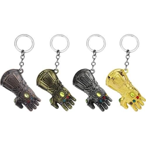 Infinity War Gauntlet Glove Keychain Metal Gloves Model Toy Thanos Cosplay Action Figure Pendant