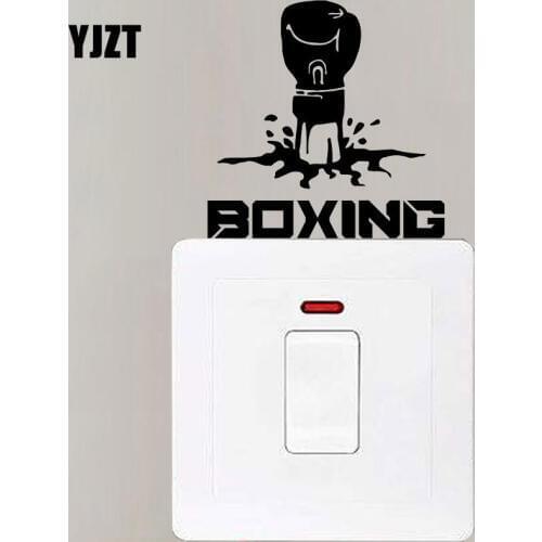 YJZT Boxing Glove Punch Fist Sport Fight Switch Decoration Sticker Home Decorative Wall Stickers 8SS2255