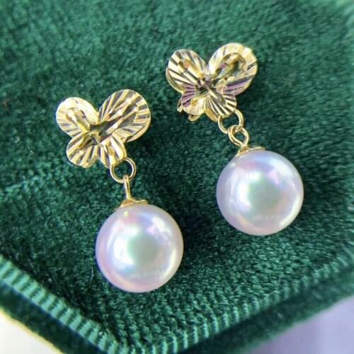 MADALENA SARARA Pure 18k Gold Earrings Butterfly Car Pattern Style Women Earrings AU750 Made 100