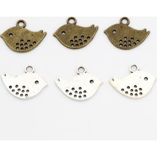 16x12mm 50pcs Antique Silver Plated Bronze Plated Bird Handmade Charms Pendant:DIY for bracelet necklace