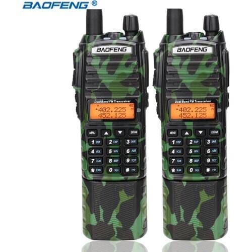2pcs Baofeng UV-82 Plus Walkie Talkie 8Watt powerful UHF VHF Dual Band 3800mAh 10KM Long Range UV 82 for hunting hiking Two Way