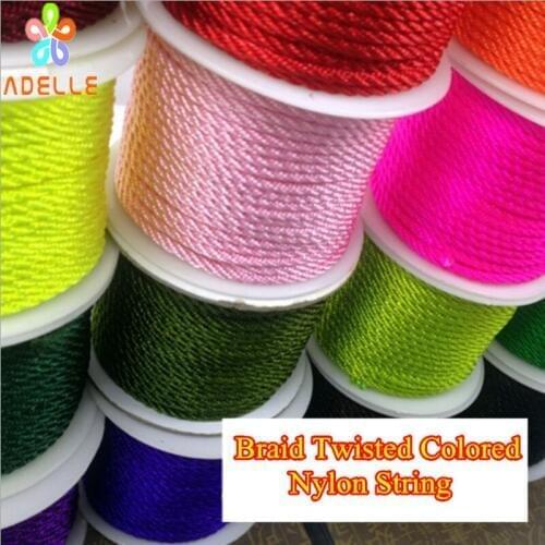 2x Rattail Braided Nylon Cord 2/3mm Twisted String Chinese knotting thread beading cord bracelet DIY free shipping 21 Colors