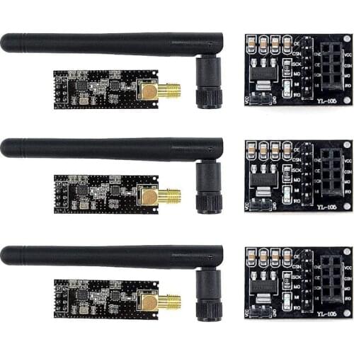 3Pcs NRF24L01+PA+LNA RF Transceiver Module with SMA Antenna 2.4 GHz 1100M + 3Pcs NRF24L01 Wireless Module