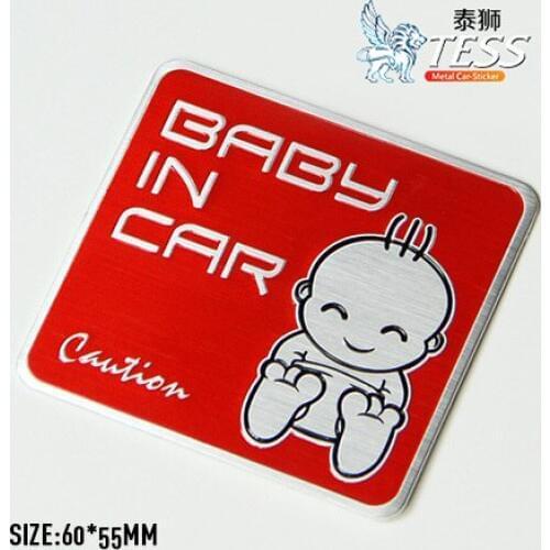 3D Aluminum Baby in car Stickers Decal Car Styling For All Car exterior accessories