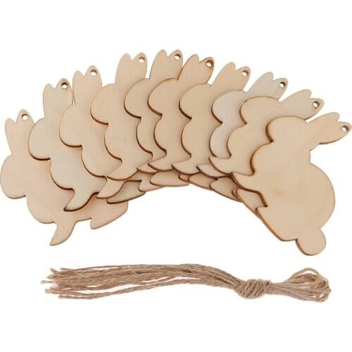 5 Pieces DIY Cartoon Embellishments Christmas Tree Decorations Ornaments Kids Gifts Painting Coloring Wood