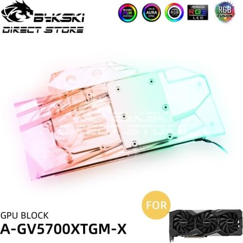 Bykski A-RGB GPU Block Full Coverage For GIGABYTE Radeon RX5700XT GAMING OC 8G VGA Water Block Cooler Heatsink A-GV5700XTGM-X