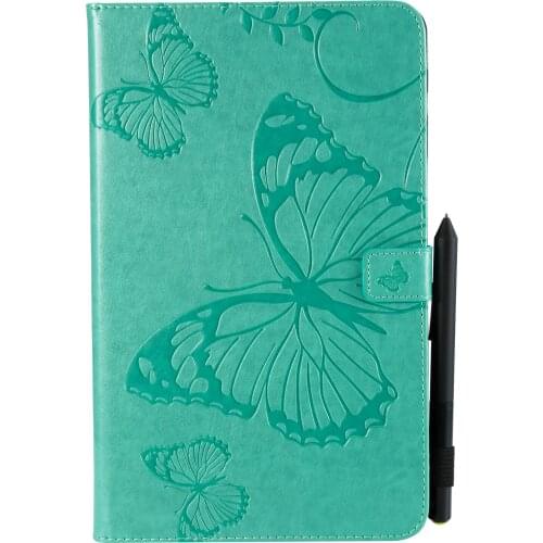 3D Butterfly Pattern PU Leather Skin Caee for Samsung Galaxy Tab A T580 T585 10.1" Flip Tablet Shell Stand Cover Capa Funda+pen