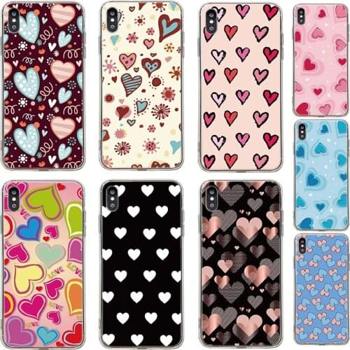 For Samsung Galaxy S20 FE S21 plus S21 Ultra A72 Note 20 soft TPU back cover Colorful hearts love Silicone phone case