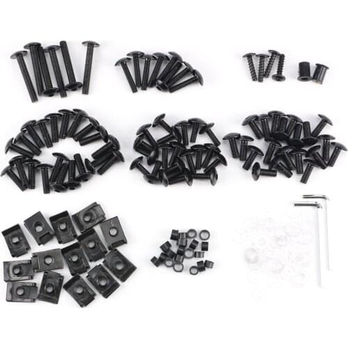 Black Motorcycle Sportbike Fairing Body Bolts Kit Fastener Clips Screws For Honda Suzuki Yamaha Kawasaki