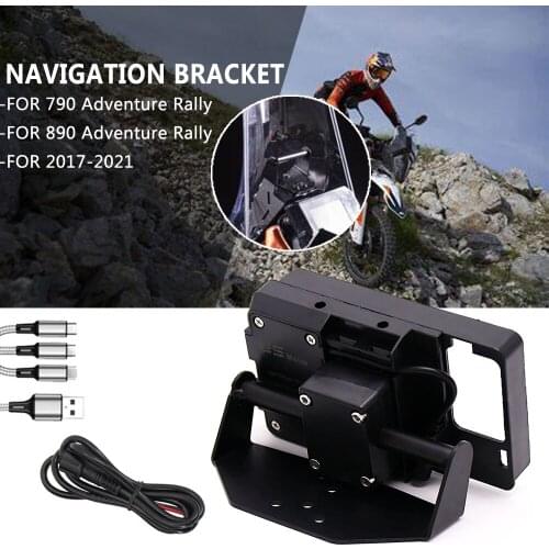 Motorcycle Mobile Phone GPS Navigation Bracket USB Charging Holder Fits For 790 890 ADV Adventure New Rally 2017-2021