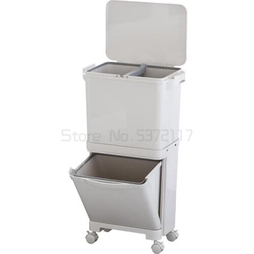 Double-decker kitchen with lid, large trash can, living room with pulley, plastic dry and wet sorting bin export