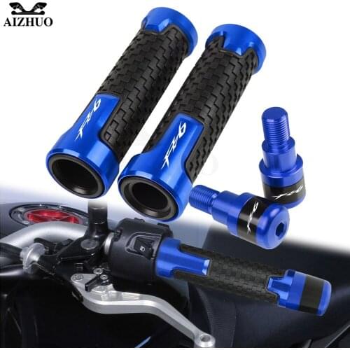 FZ6 CNC Aluminum Motorcycle Accessories FOR YAMAHA FZ6 FAZER R 2014-2016 2015 Handlebar Grips Handle Bar Cap End 7/8"22mm LOGO