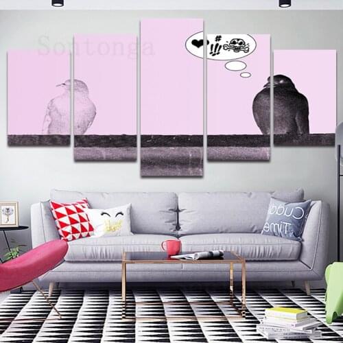 Animal Show Love Canvas Painting Nordic Style Poster Home Decoration Living Room Sofa Background Wallpaper Decorative Painting