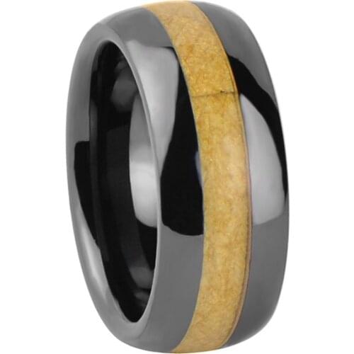 Ceramic Band Inlaid with Beige Ring /TURI1001M /TURI1002M /US Size12.5