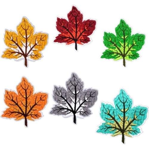 Maple Leaf Embroidery Embossed Sticky Cloth Patch Pants Decorative Decals Appliops Ironing Stickers Garment Accessories