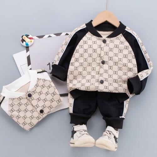 Spring Boy Clothing Set New Casual Fashion Cartoon Cotton Coat + Pant 2PC Children Baby Toddler Kids Sports Outfits 0-5 Years