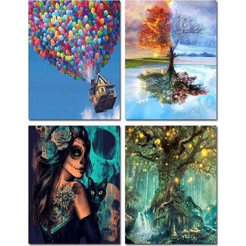 GATYZTORY Paint By Numbers Kits For Adults Kids Landscape Drawing On Canvas Tree Acrylic Paints Decorative Frames Home Decor